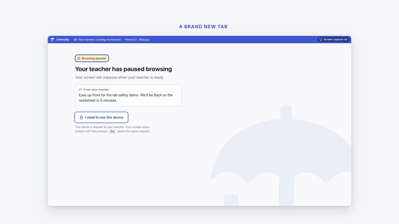 Still from the video "Pause a student's tab"